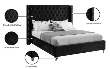 Robertson Black Velvet Full Bed F