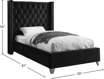 Robertson Black Velvet Twin Bed T