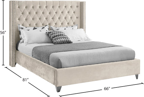 Robertson Cream Velvet Full Bed F