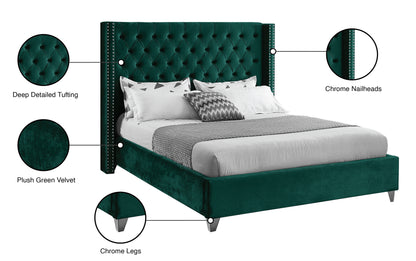 Robertson Green Velvet Full Bed F