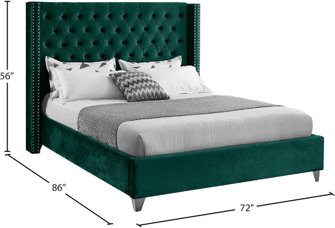 Robertson Green Velvet Queen Bed Q