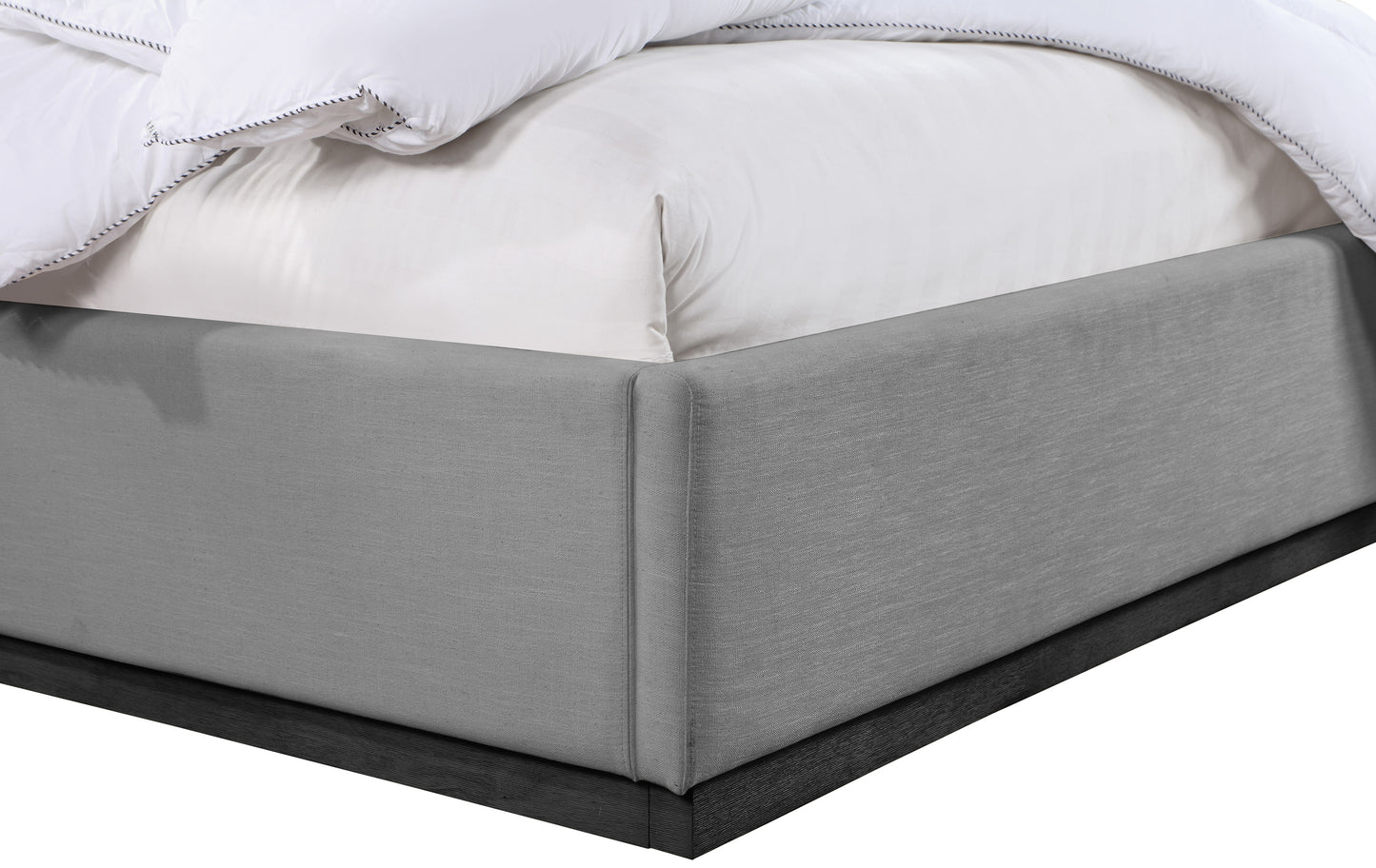 carly grey linen textured fabric full bed f