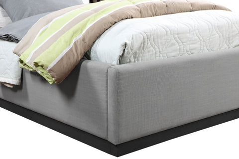Carly Grey Linen Textured Fabric Twin Bed T
