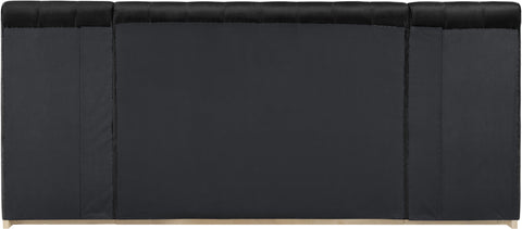 Blaire Black Velvet Upholstered Queen Bed, 1 Piece