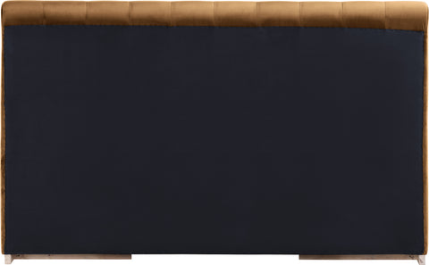 Blaire Saddle Velvet Upholstered King Bed, 1 Piece (Style 2)