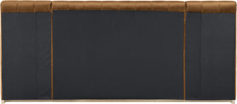 Blaire Saddle Velvet Upholstered Queen Bed, 1 Piece