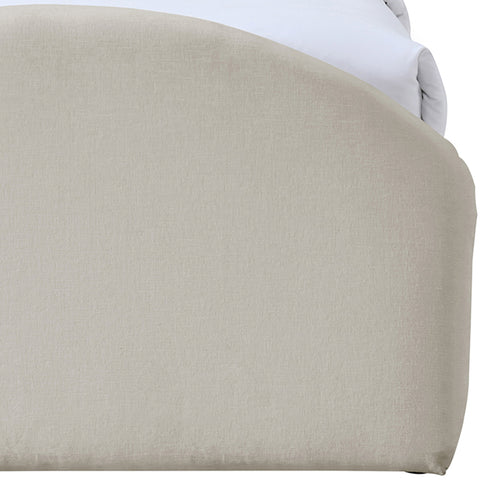 Zadie Beige Chenille Fabric Upholstered Twin Bed, 1 Piece
