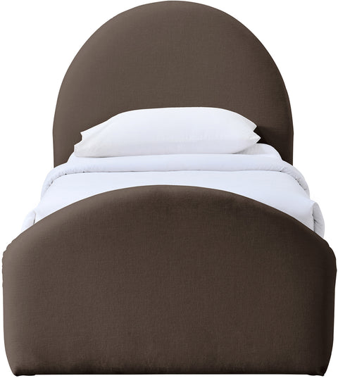 Zadie Brown Chenille Fabric Upholstered Twin Trundle Bed, 1 Piece