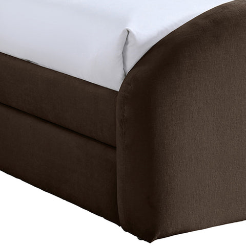 Zadie Brown Chenille Fabric Upholstered Twin Trundle Bed, 1 Piece