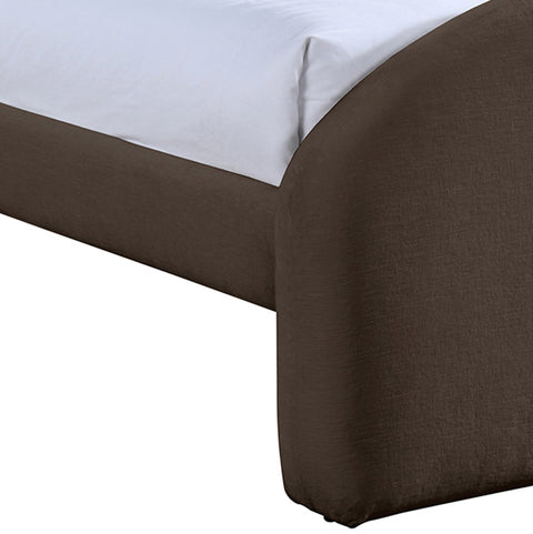 Zadie Brown Chenille Fabric Upholstered Twin Bed, 1 Piece