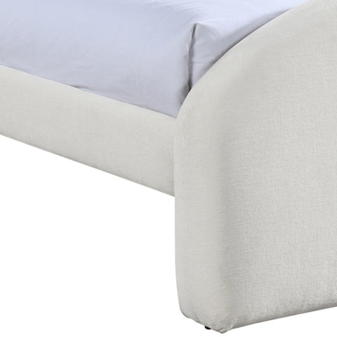 Zadie Cream Chenille Fabric Upholstered Twin Bed, 1 Piece