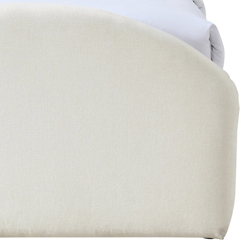 Zadie Cream Chenille Fabric Upholstered Twin Bed, 1 Piece