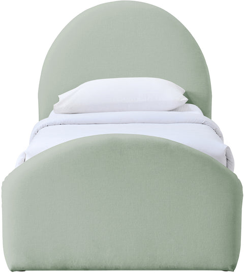 Zadie Mint Chenille Fabric Upholstered Twin Trundle Bed, 1 Piece
