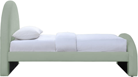 Zadie Mint Chenille Fabric Upholstered Twin Bed, 1 Piece