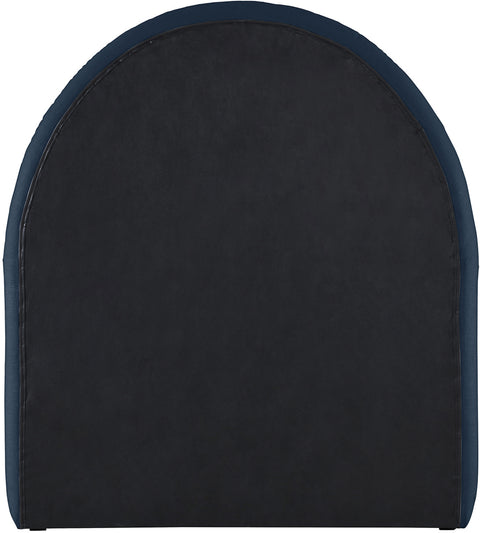 Zadie Navy Chenille Fabric Upholstered Twin Trundle Bed, 1 Piece