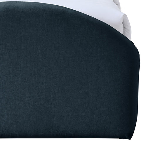 Zadie Navy Chenille Fabric Upholstered Twin Bed, 1 Piece