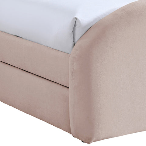Zadie Pink Chenille Fabric Upholstered Twin Trundle Bed, 1 Piece