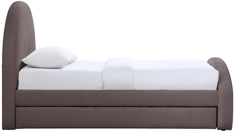 Zadie Purple Chenille Fabric Upholstered Twin Trundle Bed, 1 Piece
