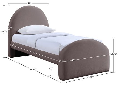 Zadie Purple Chenille Fabric Upholstered Twin Bed, 1 Piece