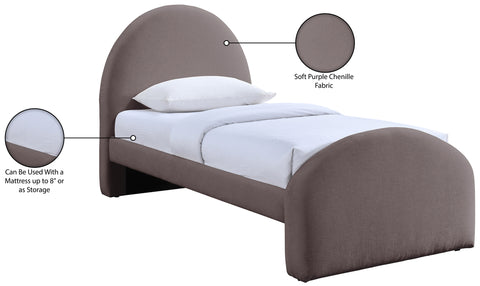 Zadie Purple Chenille Fabric Upholstered Twin Bed, 1 Piece