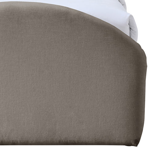 Zadie Taupe Chenille Fabric Upholstered Twin Trundle Bed, 1 Piece