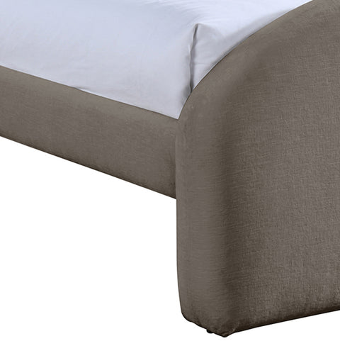 Zadie Taupe Chenille Fabric Upholstered Twin Bed, 1 Piece