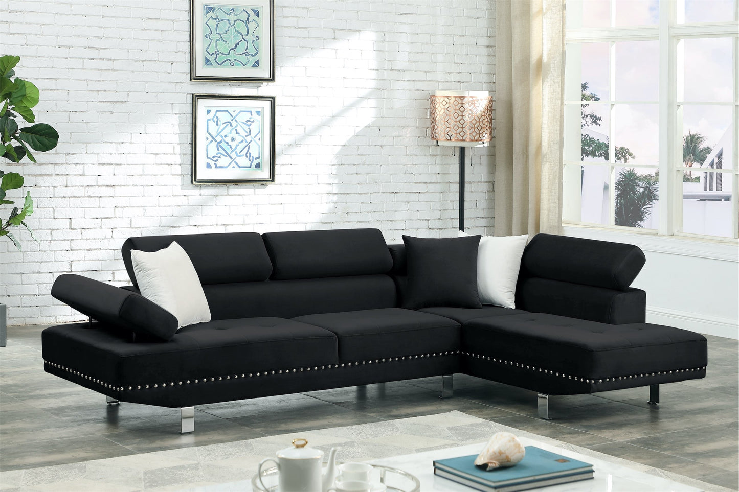 angelo deluxe black sectional