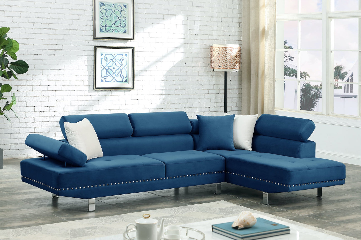 angelo deluxe blue sectional