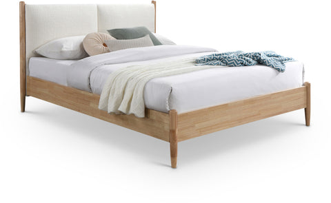 Faye Cream Fabric Upholstered Full Bed, 1 Piece