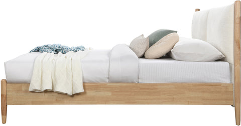 Faye Cream Fabric Upholstered Full Bed, 1 Piece