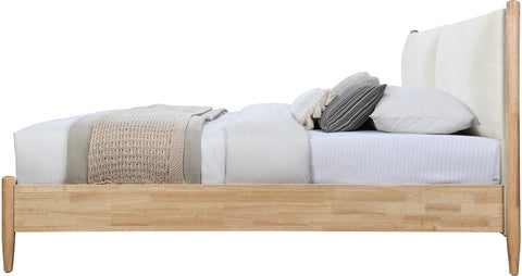 Faye Cream Fabric Upholstered King Bed, 1 Piece