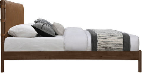 Sloane Cognac Vegan Leather Upholstered King Bed, 1 Piece