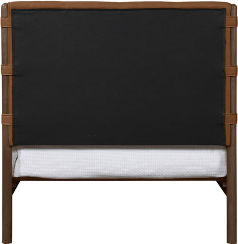 Sloane Cognac Vegan Leather Upholstered Twin Bed, 1 Piece