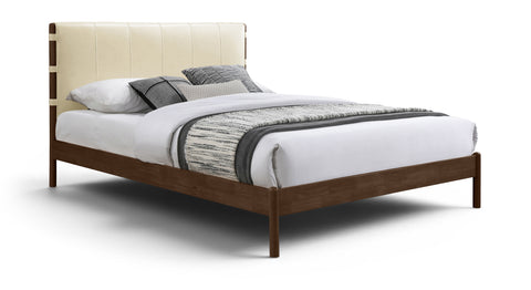 Sloane Cream Vegan Leather Upholstered Full Bed, 1 Piece