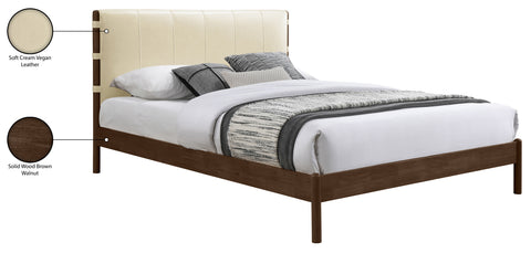 Sloane Cream Vegan Leather Upholstered Queen Bed, 1 Piece