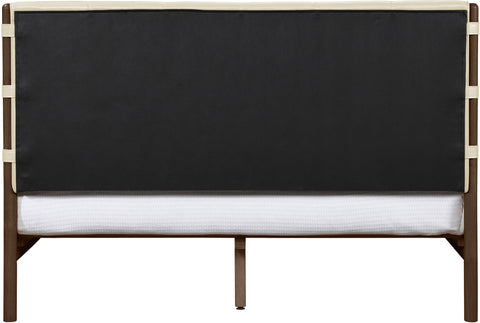 Sloane Cream Vegan Leather Upholstered Queen Bed, 1 Piece