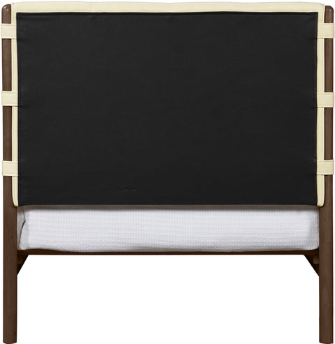 Sloane Cream Vegan Leather Upholstered Twin Bed, 1 Piece