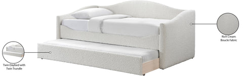 Kennedy Cream Boucle Fabric Twin Daybed