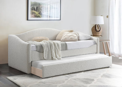 Kennedy Cream Boucle Fabric Twin Daybed