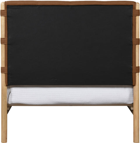 Quinn Cognac Vegan Leather Upholstered Twin Bed, 1 Piece