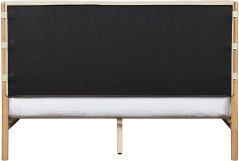 Quinn Cream Vegan Leather Upholstered Full Bed, 1 Piece