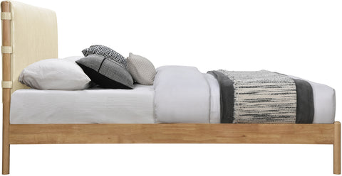 Quinn Cream Vegan Leather Upholstered Queen Bed, 1 Piece