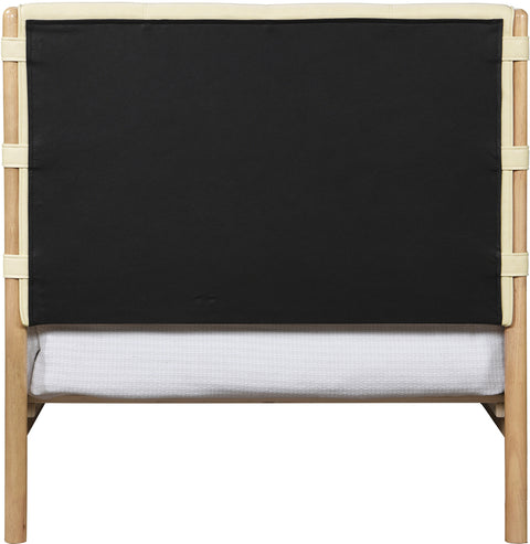 Quinn Cream Vegan Leather Upholstered Twin Bed, 1 Piece