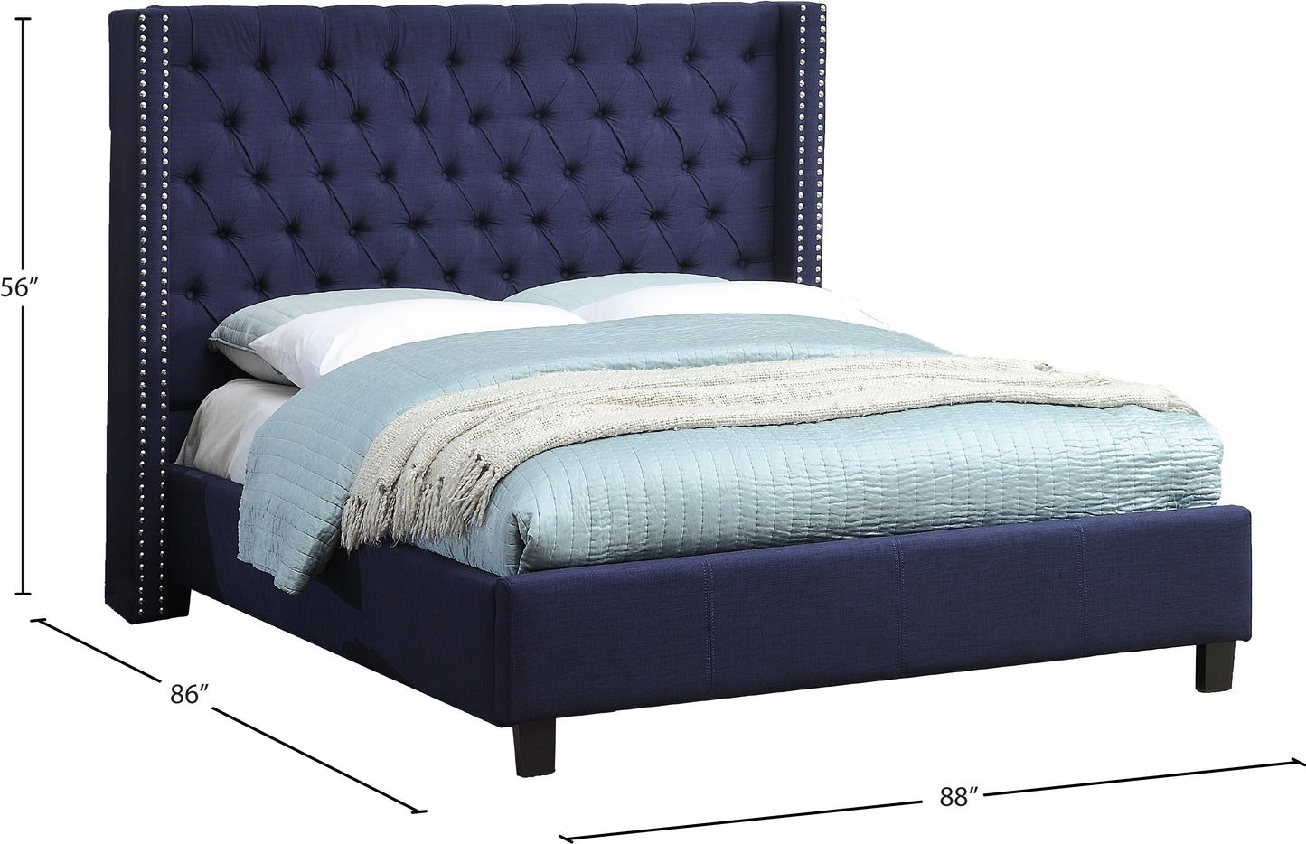 formentera navy linen textured king bed k