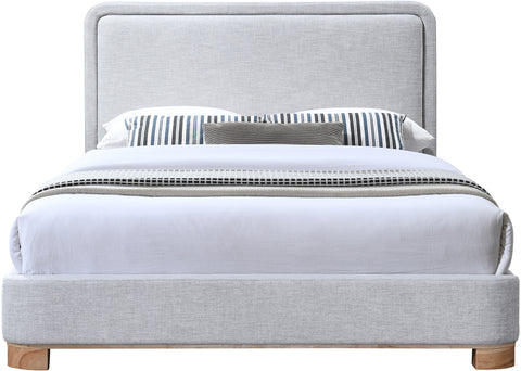 Naya Grey Linen Textured Fabric Full Bed