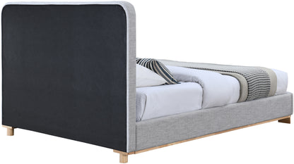 Hugo Grey Linen Textured Fabric King Bed K