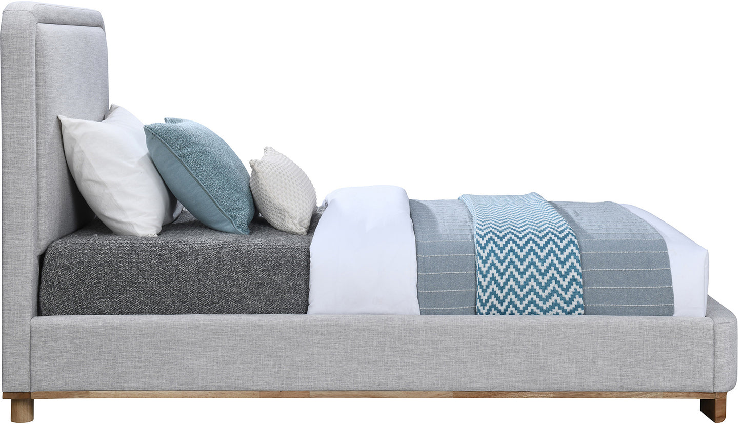 naya grey linen textured fabric twin bed