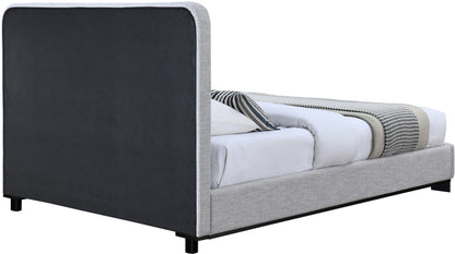 Hugo Grey Linen Textured Fabric King Bed K