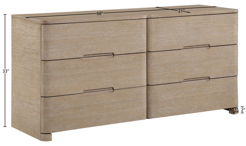 Noelle Natural Oak Veneer And Solid Wood Dresser, 1 Piece