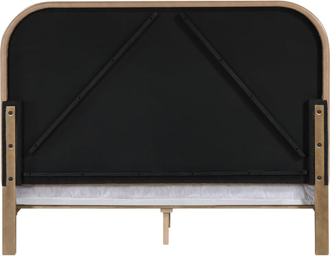 Noelle Natural Vegan Leather Upholstered Full Bed, 1 Piece